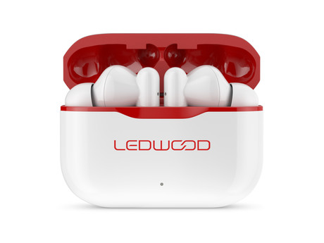 EOL - LEDWOOD CAPELLA brezžične slušalke, TWS, BT5.0, Voice, Touch, Super BASS, rdeče