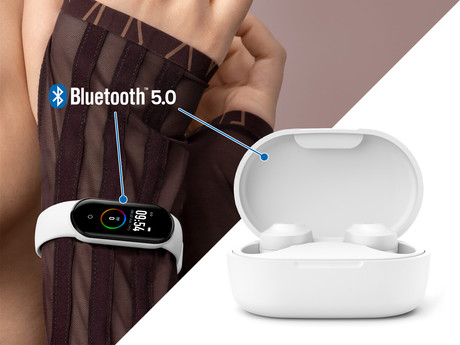 EOL - LEDWOOD KEPLER, TWS brezžične slušalke + športna zapestnica, bele