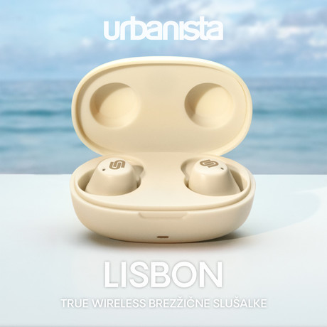 URBANISTA LISBON brezžične slušalke, Bluetooth 5.2, TWS, do 27 ur predvajanja, bež (Vanilla Cream)