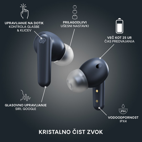 URBANISTA LONDON brezžične slušalke s polnilno postajo, Bluetooth, TWS, ANC, Dark Sapphire (modre)