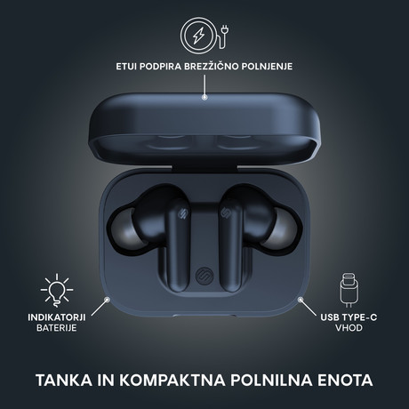 URBANISTA LONDON brezžične slušalke s polnilno postajo, Bluetooth, TWS, ANC, Dark Sapphire (modre)