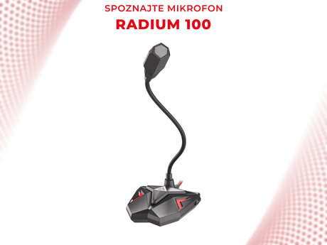 GENESIS Radium 100, namizni mikrofon, za GAMING ali SPLETNO komunikacijo, nastavljiva roka, USB, kabel 1.5m