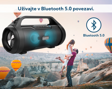 MANTA Boombox SPK215, Bluetooth 5.0, USB/MicroSD/AUX/Radio FM, baterija do 20ur, 30W RMS, TWS, IPX5