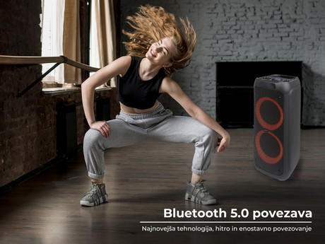 EOL - MANTA SPK5310, Karaoke, vgrajena baterija, Bluetoth/USB/MP3/RADIO FM, Disco LED lučke, TWS, 5.000W P.M.P.O