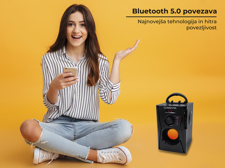 EOL - MANTA zvočnik karaoke SPK810, Bluetooth 5.0, USB/SD/AUX/Radio FM, vgrajena baterija, 15W RMS,