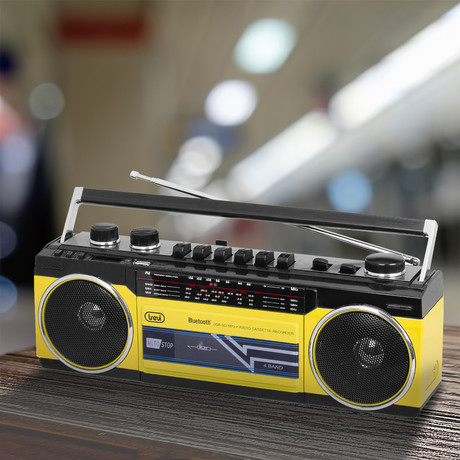 EOL - TREVI RR 501 BT Radijski kasetofon s tehnologijo Bluetooth, črno rumen