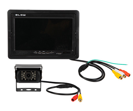 BLOW BVS-549 vzvratna kamera in zaslon za avto, 170°, IP67, 7'' LCD TFT zaslon, IR diode, samodejni vklop, daljinec