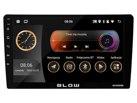 BLOW AVH9992 avto radio, 2DIN, Android 12, 9" zaslon, RDS / FM Radio, Bluetooth, 4x50W, MP3 / USB / AUX, Apple CarPlay, Android Auto