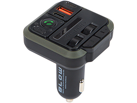 BLOW 74-173 FM oddajnik / transmitter, Bluetooth 5.3, Quick Charge 3.0, SuperBASS, LED zaslon, prostoročno telefoniranje, 1x USB Type-A, 1x USB Type-C, črn
