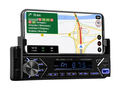 BLOW MOBILE PRO avto radio, 1DIN, RDS / FM Radio, Bluetooth, 4x50W, MP3 / USB / microSD / AUX, nosilec za telefon, daljinski upravljalnik