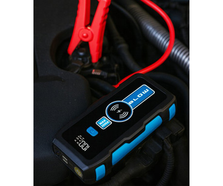 BLOW JS-24 zagonska baterija / jump starter, 12.000 mAh, powerbank, zaščita, varnostni dodatki, LED, 2000A, 2x USB, torbica