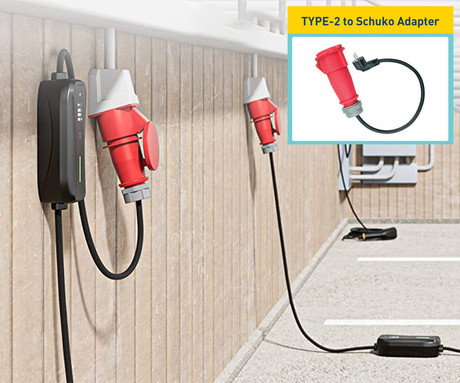 PLATINET PPC7M22 prenosni EV električni polnilec, 22kW, 32A, TYPE 2, 7m, 3-fazni, +SCHUKO adapter, Plug&Play, za električna / hibridna vozila, LED zaslon, +torba