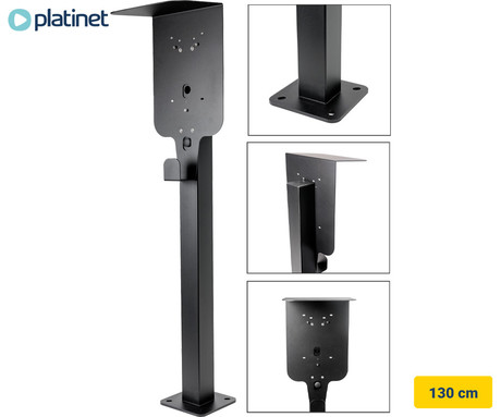 PLATINET PEVSTAND UNIVERSAL stojalo / steber za EV polnilno postajo, za vse vrste Wallbox EV polnilnic, adapter, zaščitna streha, držalo za kabel, galvanizirano jeklo, 130x20x20cm, črno