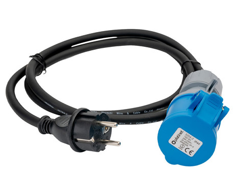 PLATINET EZ5310 prenosni adapter za polnjenje / napajanje, za avtodom / kombi / prikolico, 3.6kW, 16A, SCHUKO, 150cm, 1-fazni CEE BLUE, Plug&Play, IP44, črn