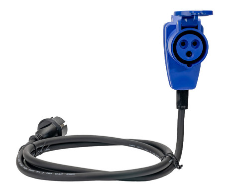 PLATINET EZ38 prenosni adapter za polnjenje / napajanje, za avtodom / kombi / prikolico, 3.6kW, 16A, SCHUKO, 150cm, 1-fazni CEE BLUE, Plug&Play, IP44, črn
