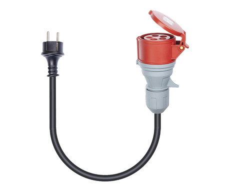 PLATINET A11C35S prenosni EV adapter za polnjenje / napajanje, 3.6kW, 16A, 3-fazni, 20cm, 1-fazni CEE RED, Plug&Play, za električna / hibridna vozila, črn