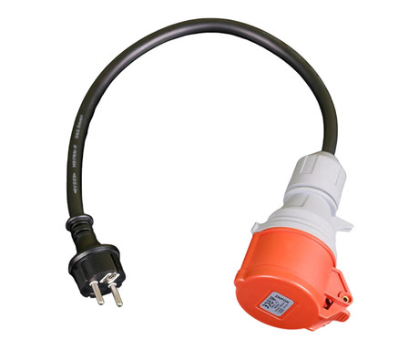 PLATINET A11C35S prenosni EV adapter za polnjenje / napajanje, 3.6kW, 16A, 3-fazni, 20cm, 1-fazni CEE RED, Plug&Play, za električna / hibridna vozila, črn