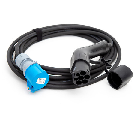 PLATINET T2CEE7M prenosni EV adapter za polnjenje / napajanje, za avtodom / kombi / prikolico, 3.6kW, 16A, TYPE 2, 7m, 1-fazni CEE BLUE, Plug&Play, +torba, črn