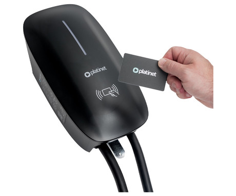 PLATINET PWB11S EV polnilna postaja za električna vozila, 11kW, 16A, 7m kabel, TYPE 2, Plug & Play / RFID kartice / aplikacija, WIFI, Bluetooth, LED indikator, IP55 odpornost, varnostne zaščite, črna