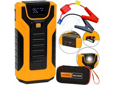 BLOW JS-30 zagonska baterija / jump starter, 30000mAh, powerbank, zaščita, varnostni dodatki, LED, 2x USB, torbica