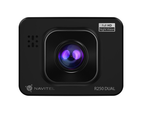 NAVITEL R250 DUAL avto kamera, 2", Full HD, 140° snemalni kot, G-senzor, Night Vision, Parking Mode, zaznavanje gibanja, aplikacija, darilni bon, +vzvratna kamera, črna