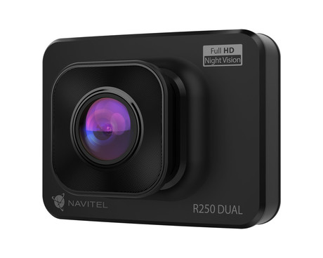 NAVITEL R250 DUAL avto kamera, 2", Full HD, 140° snemalni kot, G-senzor, Night Vision, Parking Mode, zaznavanje gibanja, aplikacija, darilni bon, +vzvratna kamera, črna