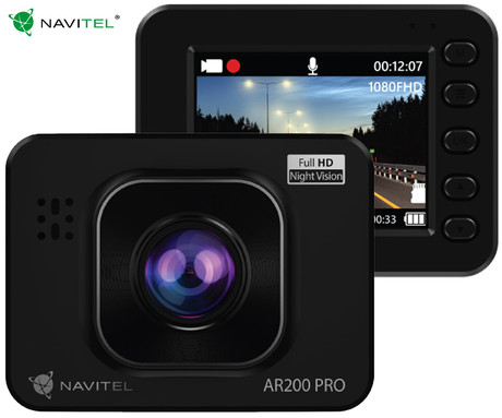 NAVITEL AR200 PRO avto kamera, 2", Full HD, 140° snemalni kot, G-senzor, Night Vision, Parking Mode, zaznavanje gibanja, aplikacija, darilni bon, črna