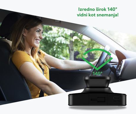 NAVITEL AR200 PRO avto kamera, 2", Full HD, 140° snemalni kot, G-senzor, Night Vision, Parking Mode, zaznavanje gibanja, aplikacija, darilni bon, črna