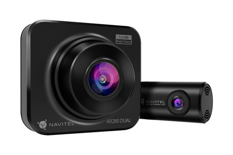 NAVITEL AR280 DUAL avto kamera + vzvratna kamera, 2v1, Full HD, Night Vision, G-senzor, aplikacija, črna