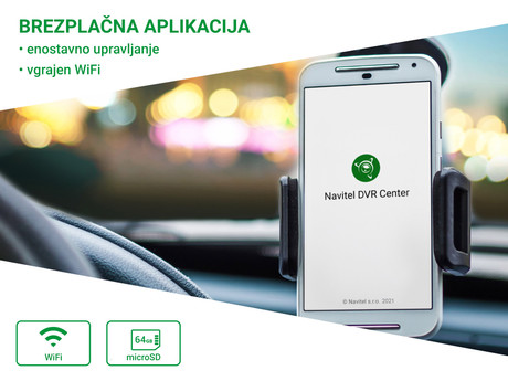 NAVITEL MR450 GPS ogledalo / avto kamera, 5.5", Full HD, 160° snemalni kot, G-senzor, GPS, WiFi, Parking Mode, zaznavanje gibanja, aplikacija, darilni bon, +vzvratna kamera