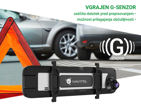 NAVITEL MR450 GPS ogledalo / avto kamera, 5.5", Full HD, 160° snemalni kot, G-senzor, GPS, WiFi, Parking Mode, zaznavanje gibanja, aplikacija, darilni bon, +vzvratna kamera