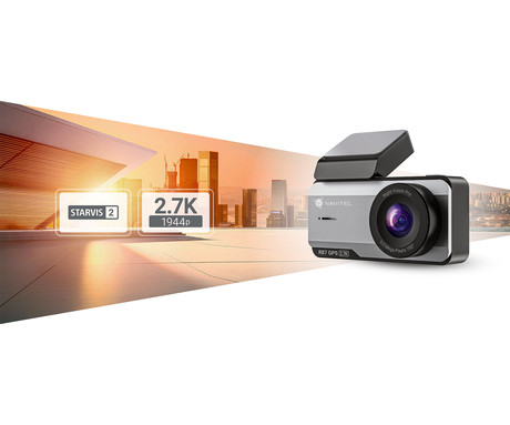 NAVITEL RS87 GPS avto kamera, 3.7", 2.7K Super HD, 150° snemalni kot, G-senzor, GPS, WiFi, SONY STARVIS, aplikacija, darilni bon, črna, srebrna