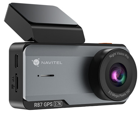 NAVITEL RS87 GPS avto kamera, 3.7", 2.7K Super HD, 150° snemalni kot, G-senzor, GPS, WiFi, SONY STARVIS, aplikacija, darilni bon, črna, srebrna