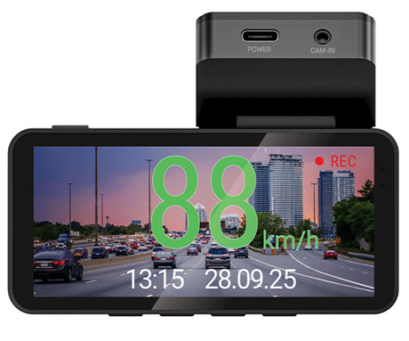 NAVITEL RS87 GPS avto kamera, 3.7", 2.7K Super HD, 150° snemalni kot, G-senzor, GPS, WiFi, SONY STARVIS, aplikacija, darilni bon, črna, srebrna