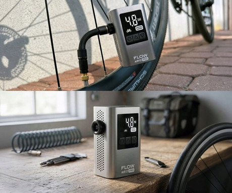 NAVITEL AIR12 PRO brezžična zračna tlačilka, 120PSI/8bar, 12L/min, 1000mAh polnilna baterija, hitro polnjenje, LED zaslon, 4 nastavki, USB Type-C, +torba, črno-siva