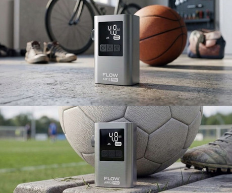 NAVITEL AIR12 PRO brezžična zračna tlačilka, 120PSI/8bar, 12L/min, 1000mAh polnilna baterija, hitro polnjenje, LED zaslon, 4 nastavki, USB Type-C, +torba, črno-siva