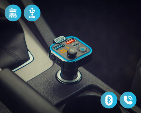 EOL - BLOW FM Oddajnik 74-163, Bluetooth 5.0 + polnilec QC3.0+PD 18W+prostoročno telefoniranje