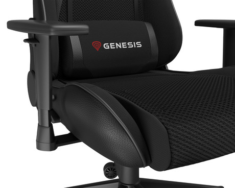 GENESIS NITRO 440 G2 Mesh gaming / pisarniški stol, ergonomski, nastavljiva višina / naklon, zibanje, 2x blazina, kolesa CareGLide™, tkanina SensiMesh™, črn