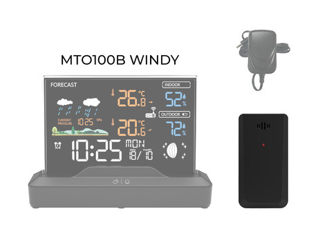 MANTA MTO SENSOR brezžični senzor za vremensko postajo, dodatni, kompatibilnost z vsemi Manta vremenskimi postajami, črn