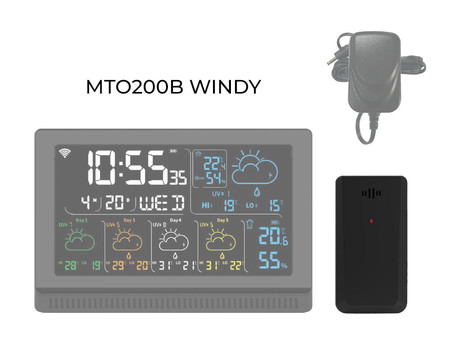 MANTA MTO SENSOR brezžični senzor za vremensko postajo, dodatni, kompatibilnost z vsemi Manta vremenskimi postajami, črn