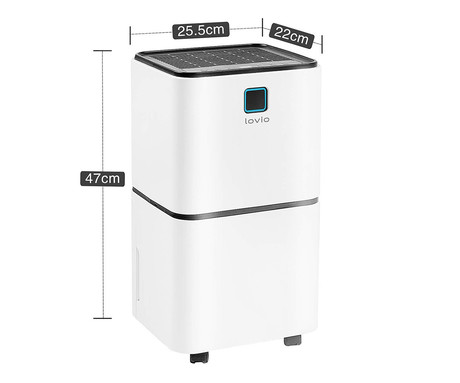 MANTA LOVIO LVDE12Y1 SmartDry razvlažilec zraka, 185W, 12L/24ur, 2L rezervoar, odtočna cev, WiFi, aplikacija, ionizacija, predfilter, časovnik, higrometer, higrostat, nadzorna plošča, kolesa