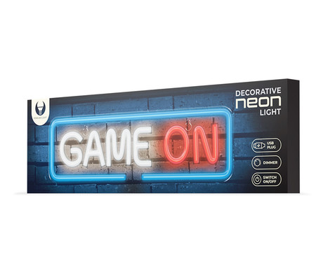 FOREVER Game On NEON LED luč, dekorativna, napajanje na USB Type-A, stikalo za vklop / izklop, regulator, modra, rdeča, bela