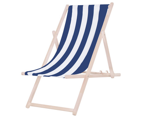 PLATINET PSW leseni ležalnik, MADE in EU, 3 stopnje nastavitve, zložljiva oblika, ultra lahka teža, zaščita pred nenamernim zlaganjem, bukov les, UV & vodoodporna tkanina, modro-bel