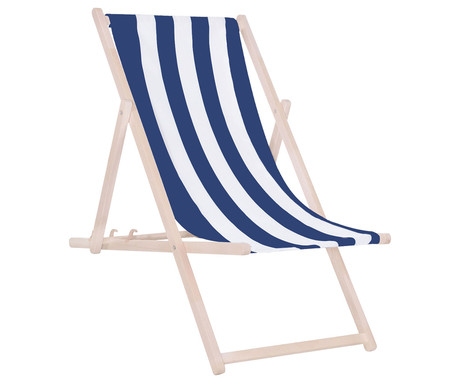 PLATINET PSW leseni ležalnik, MADE in EU, 3 stopnje nastavitve, zložljiva oblika, ultra lahka teža, zaščita pred nenamernim zlaganjem, bukov les, UV & vodoodporna tkanina, modro-bel