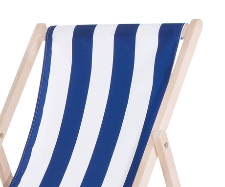 PLATINET PSW leseni ležalnik, MADE in EU, 3 stopnje nastavitve, zložljiva oblika, ultra lahka teža, zaščita pred nenamernim zlaganjem, bukov les, UV & vodoodporna tkanina, modro-bel