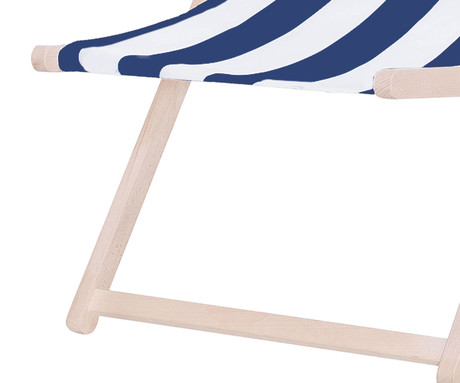 PLATINET PSW leseni ležalnik, MADE in EU, 3 stopnje nastavitve, zložljiva oblika, ultra lahka teža, zaščita pred nenamernim zlaganjem, bukov les, UV & vodoodporna tkanina, modro-bel