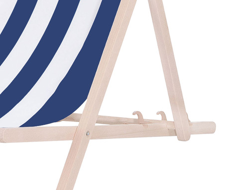 PLATINET PSW leseni ležalnik, MADE in EU, 3 stopnje nastavitve, zložljiva oblika, ultra lahka teža, zaščita pred nenamernim zlaganjem, bukov les, UV & vodoodporna tkanina, modro-bel