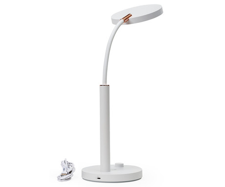 PLATINET PDL806 namizna LED svetilka, upogljiva, 450 lumnov, nastavljiva barvna temperatura, 10W, USB Type-C, 100cm kabel, IP20, bela