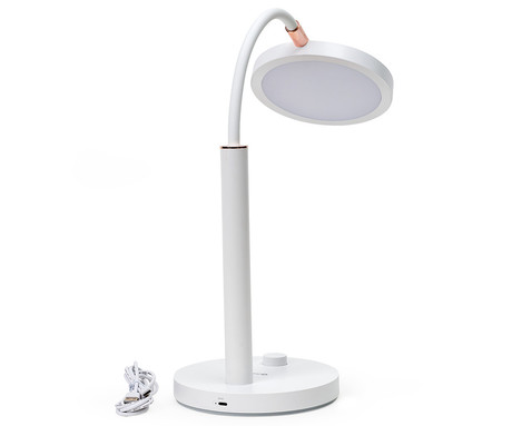 PLATINET PDL806 namizna LED svetilka, upogljiva, 450 lumnov, nastavljiva barvna temperatura, 10W, USB Type-C, 100cm kabel, IP20, bela