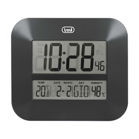 TREVI OM 3520 D digitalna ura, stenska / namizna, čas, datum, temperatura, vlažnost, črna
